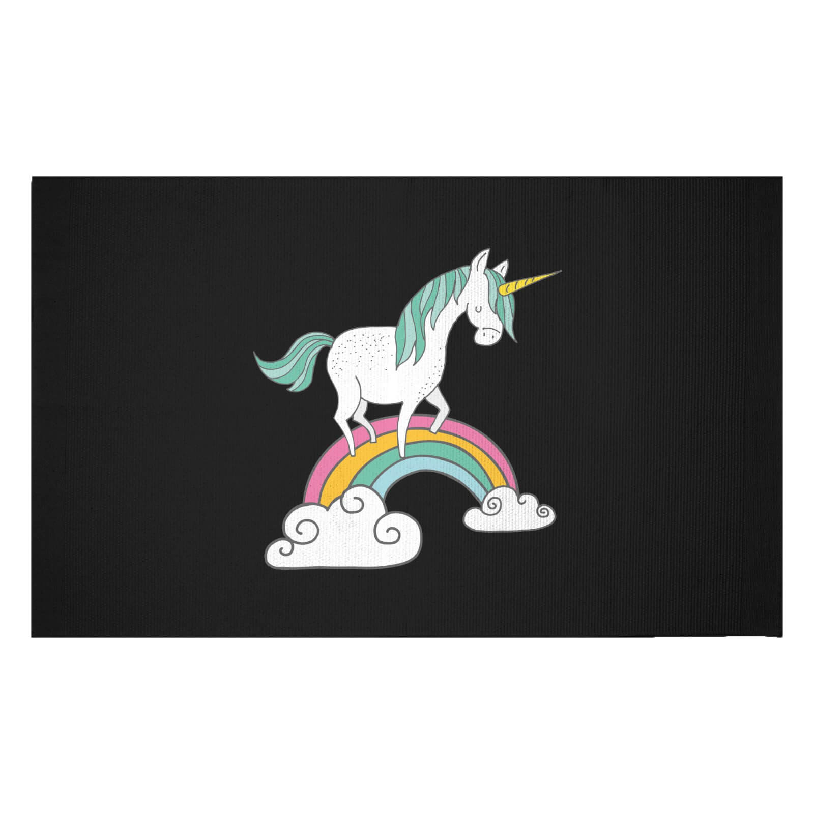 Unicorn Walking Over Rainbow Woven Rug - Small