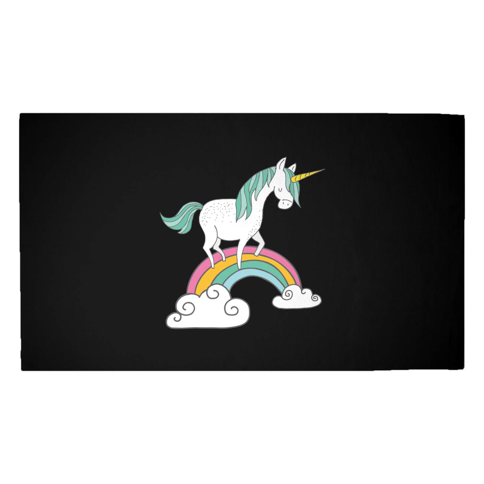 Unicorn Walking Over Rainbow Woven Rug - Medium