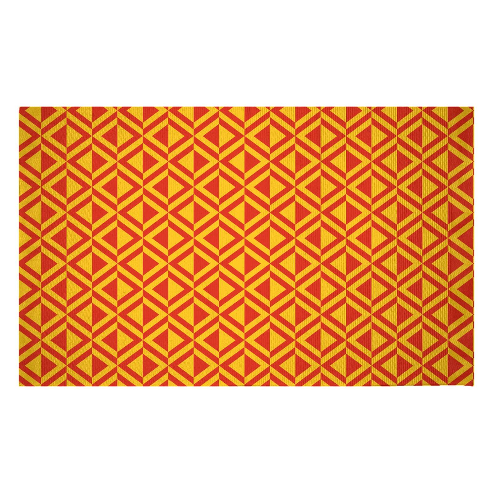 African Inspired Triangle Pattern Woven Rug - Small