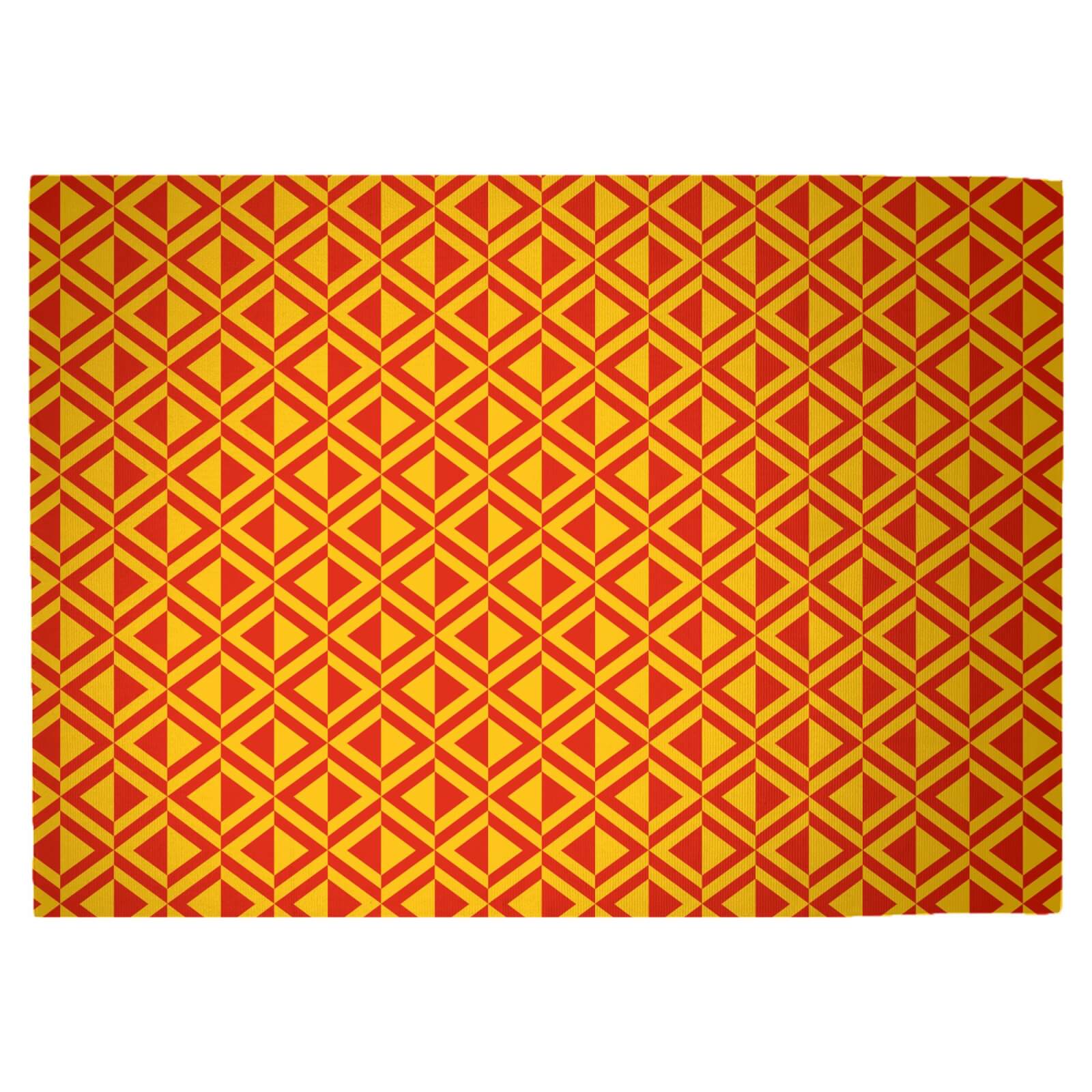 African Inspired Triangle Pattern Woven Rug - Large