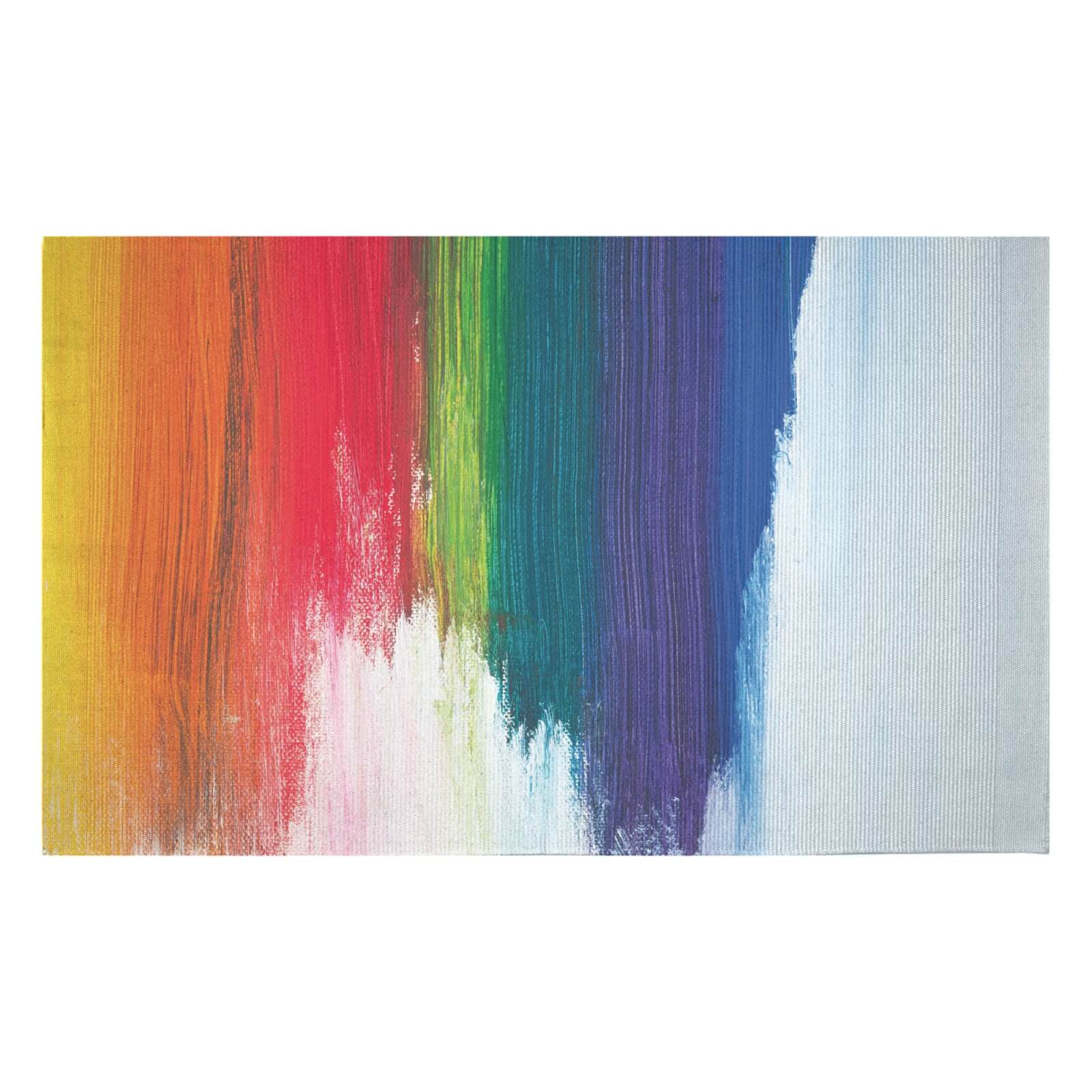 Rainbow Smudge Woven Rug - Small