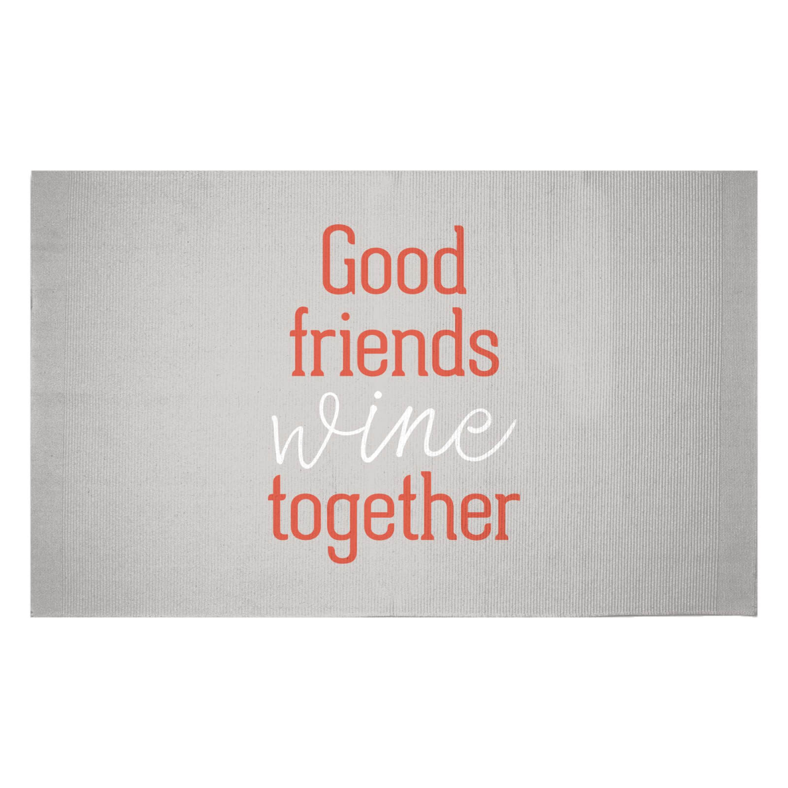 Good Friends Wine Together Woven Rug - Small