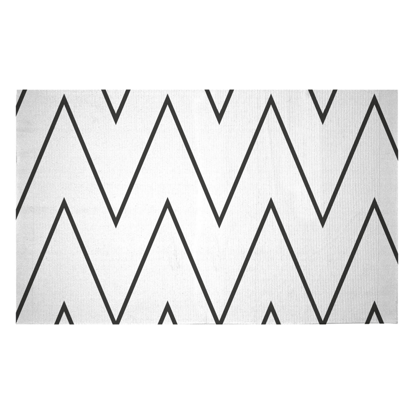 Light Zig Zag Woven Rug - Small