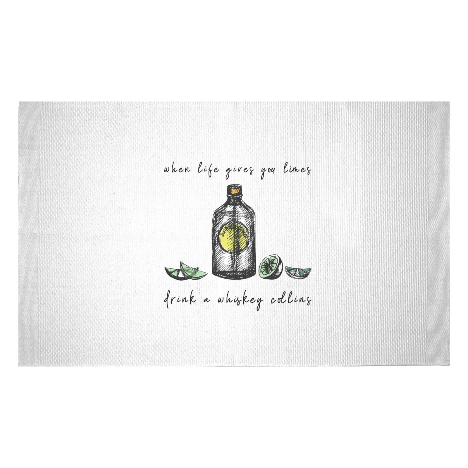 Whiskey Quote Woven Rug - Small