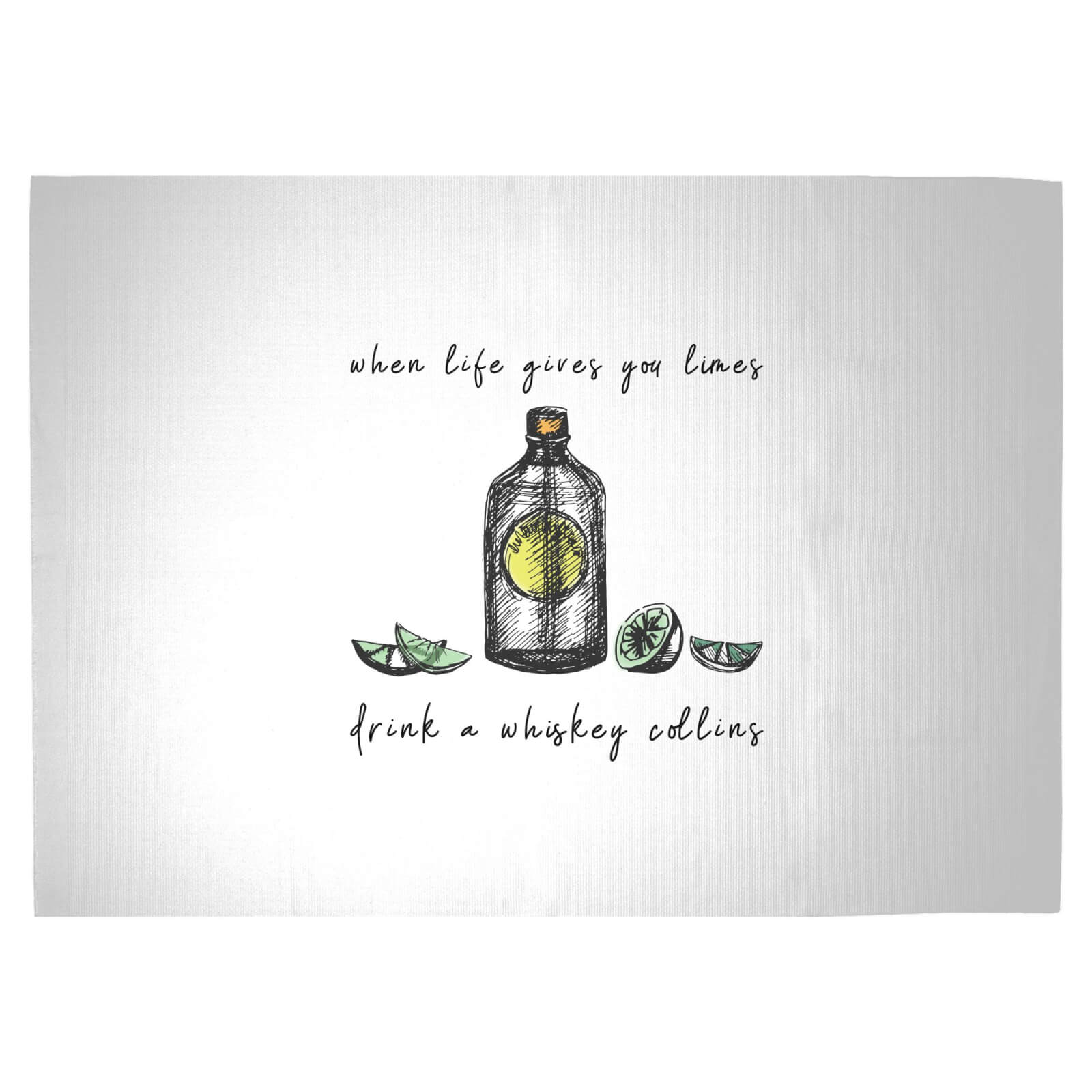 Whiskey Quote Woven Rug - Large