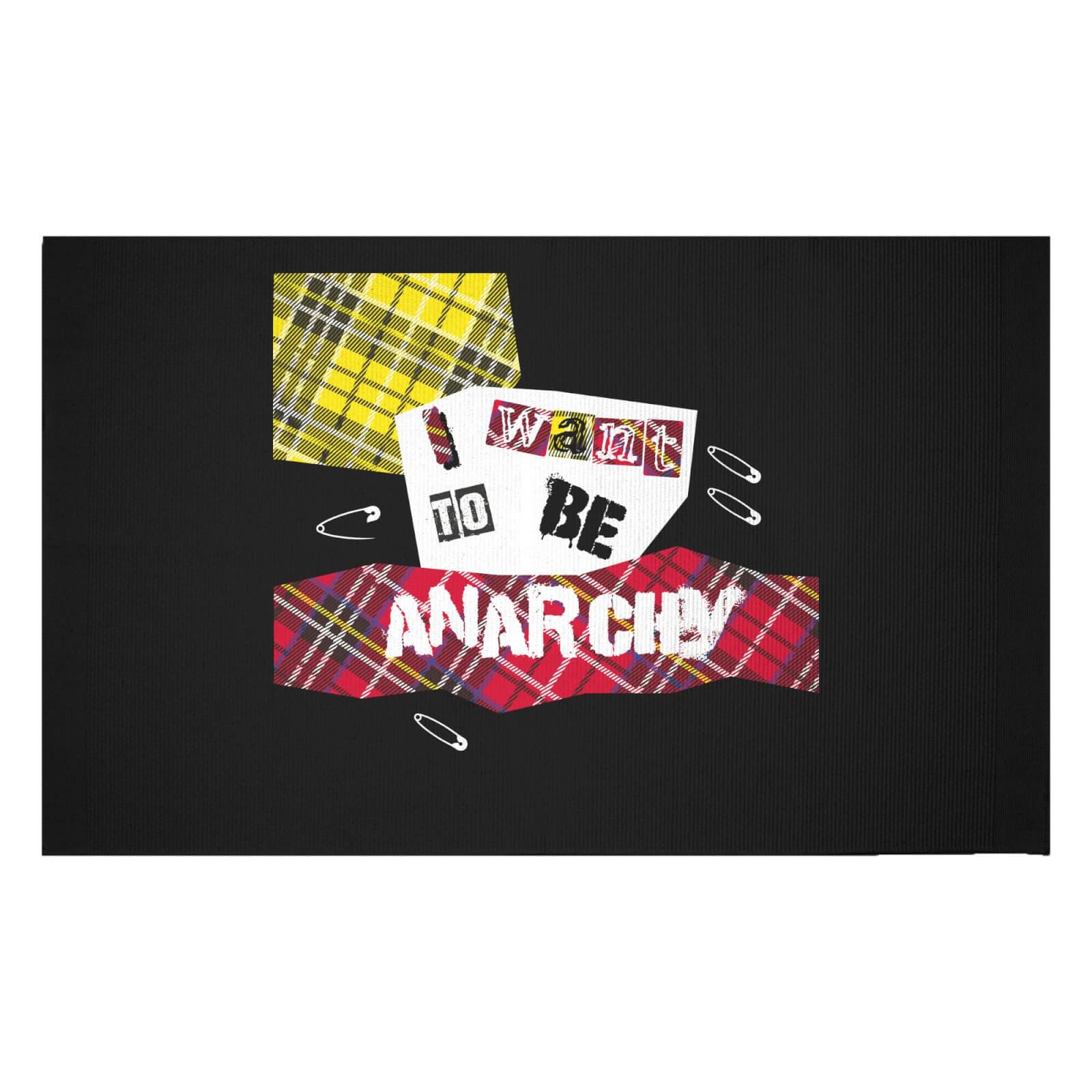 Punk Music Collage Woven Rug - Small