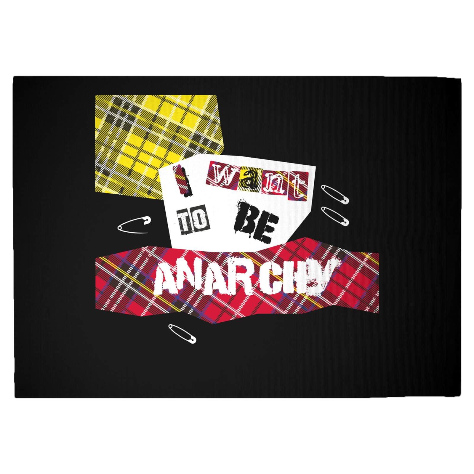 Punk Music Collage Woven Rug - Large