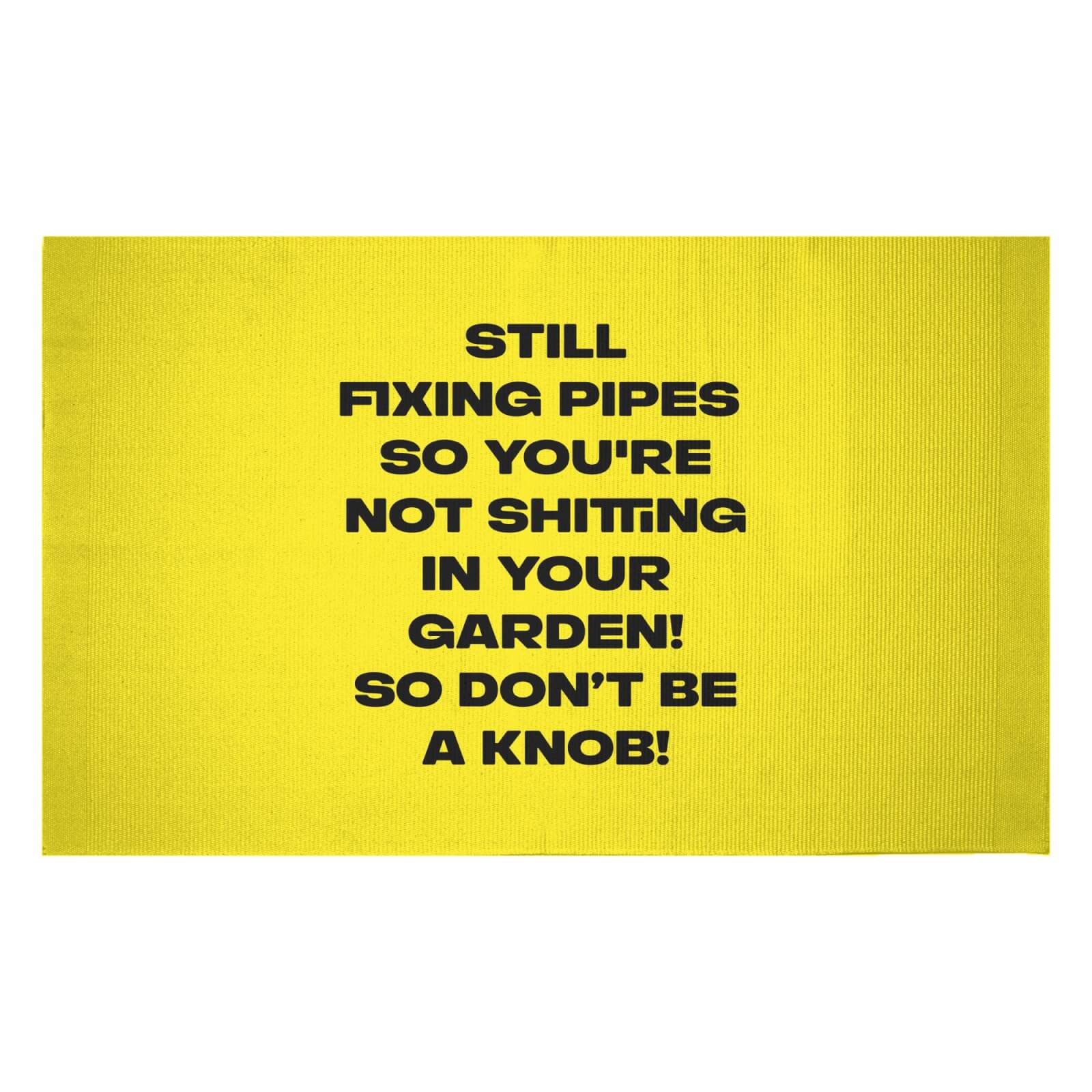 Still Fixing Pipes Woven Rug - Small