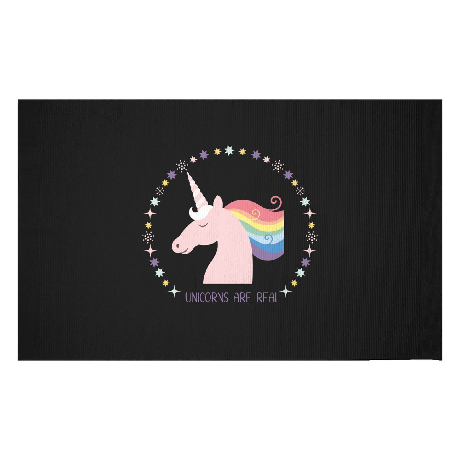Unicorns Are Real Circle Woven Rug - Small