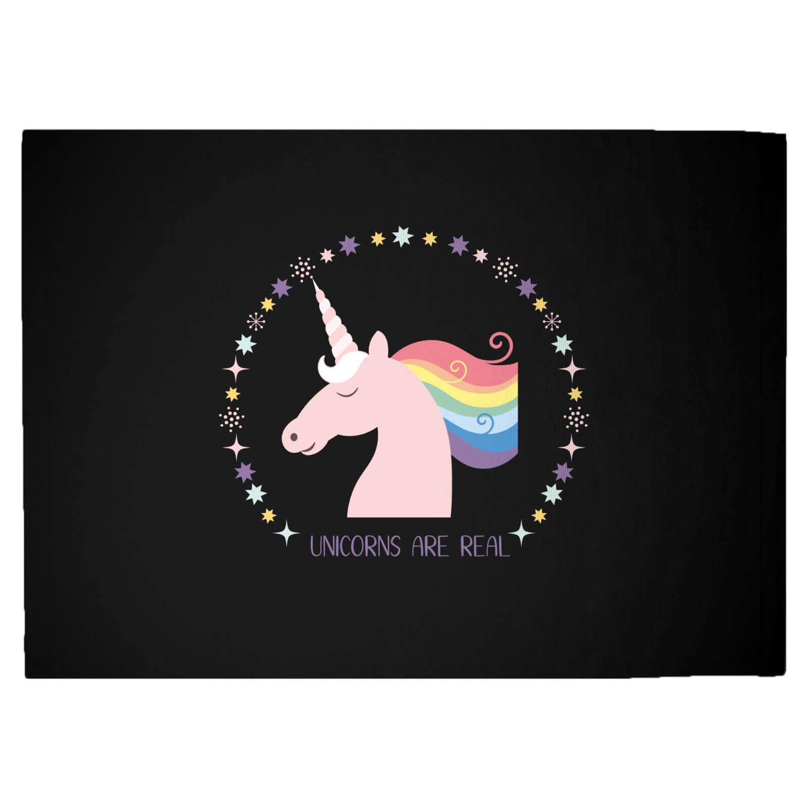 Unicorns Are Real Circle Woven Rug - Large
