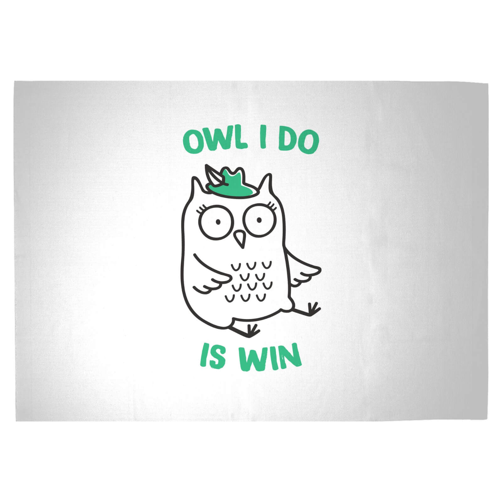 Owl I Do Is Win Woven Rug - Large