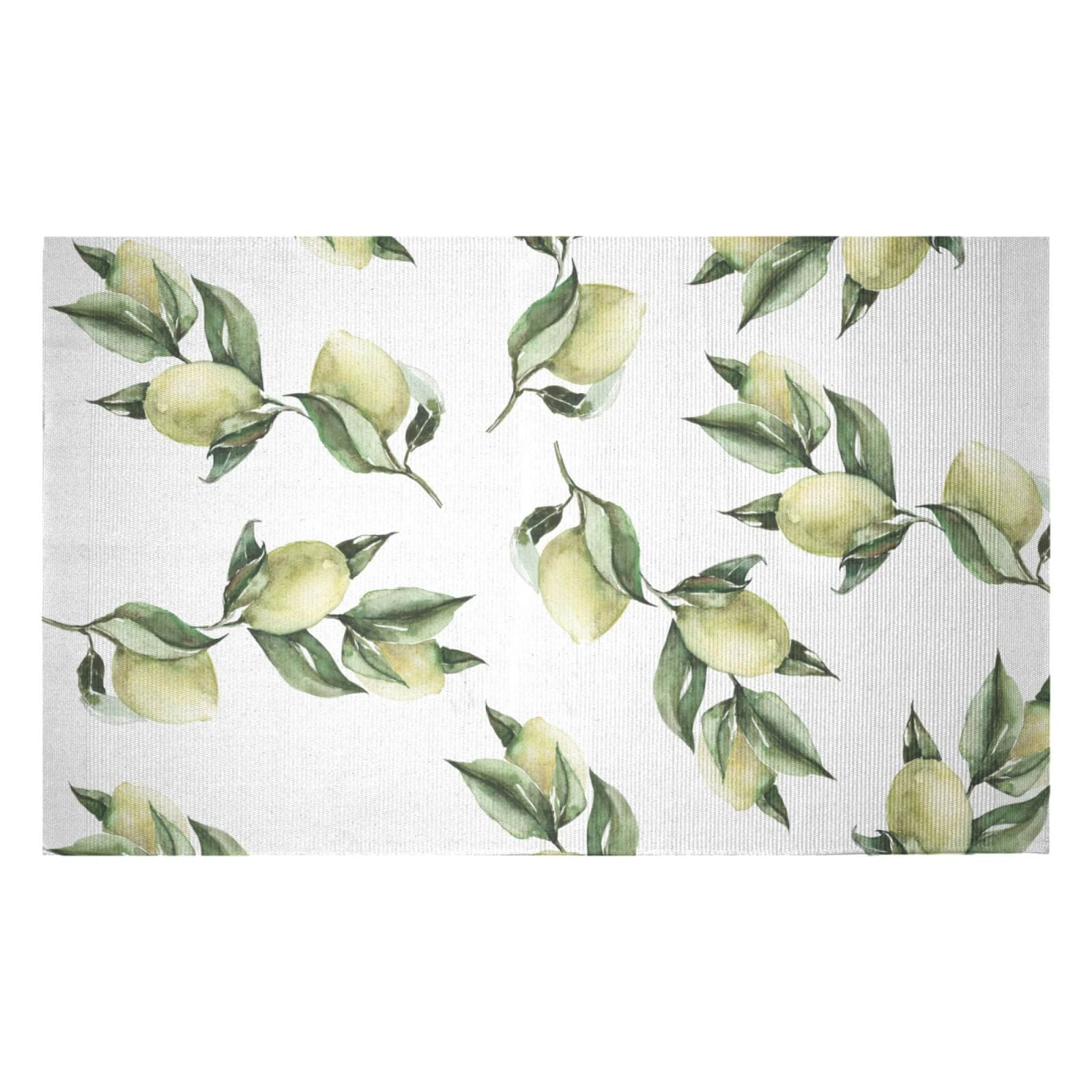 Printed Flowers Woven Rug - Small