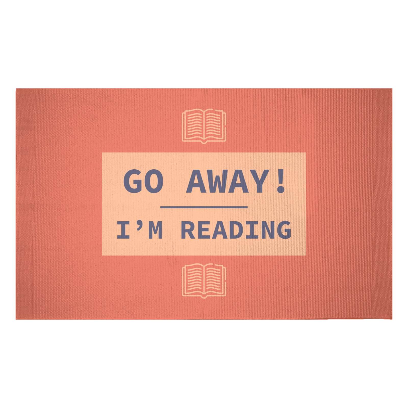Go Away I'm Reading Woven Rug - Small