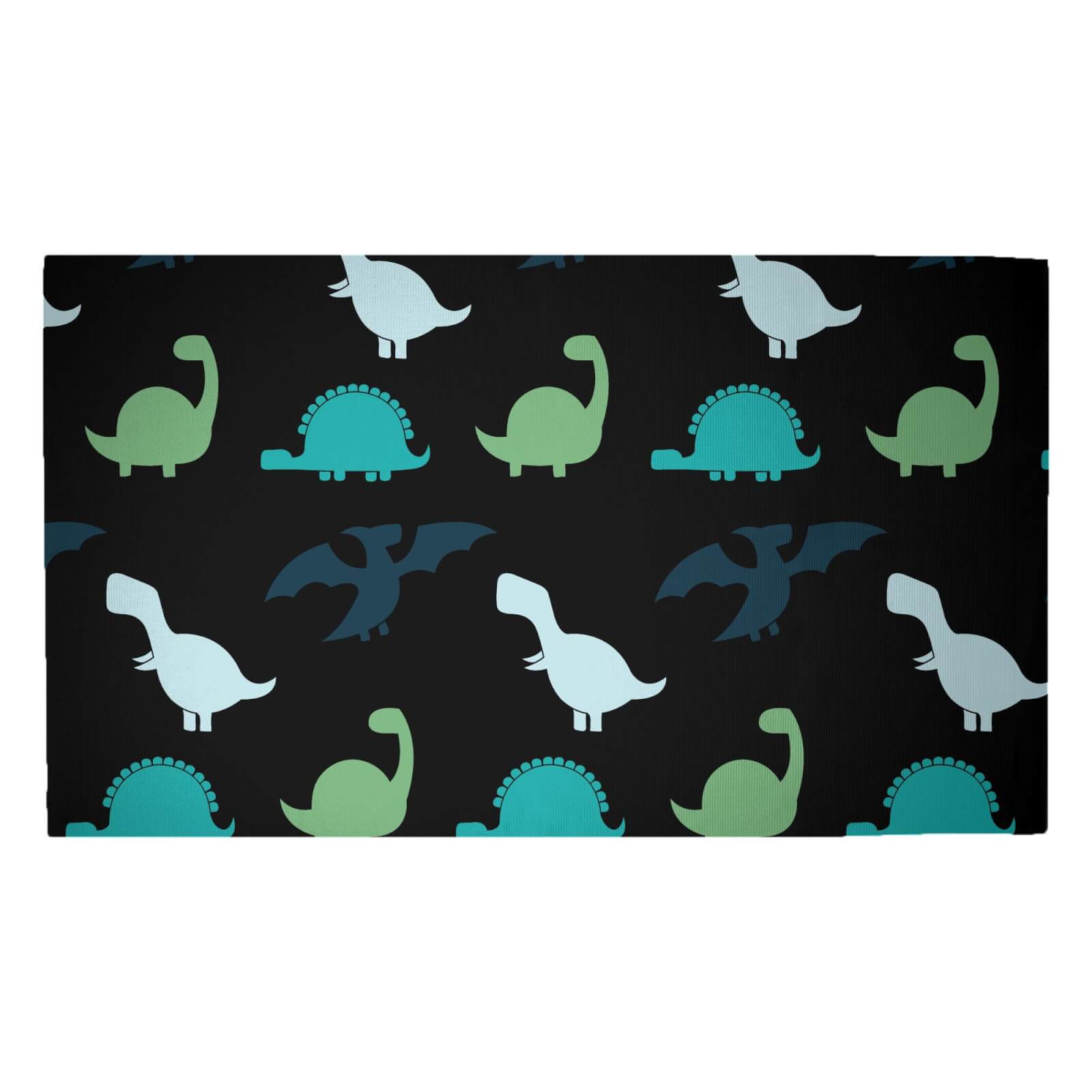 Dino Silhouette Pattern Woven Rug - Medium