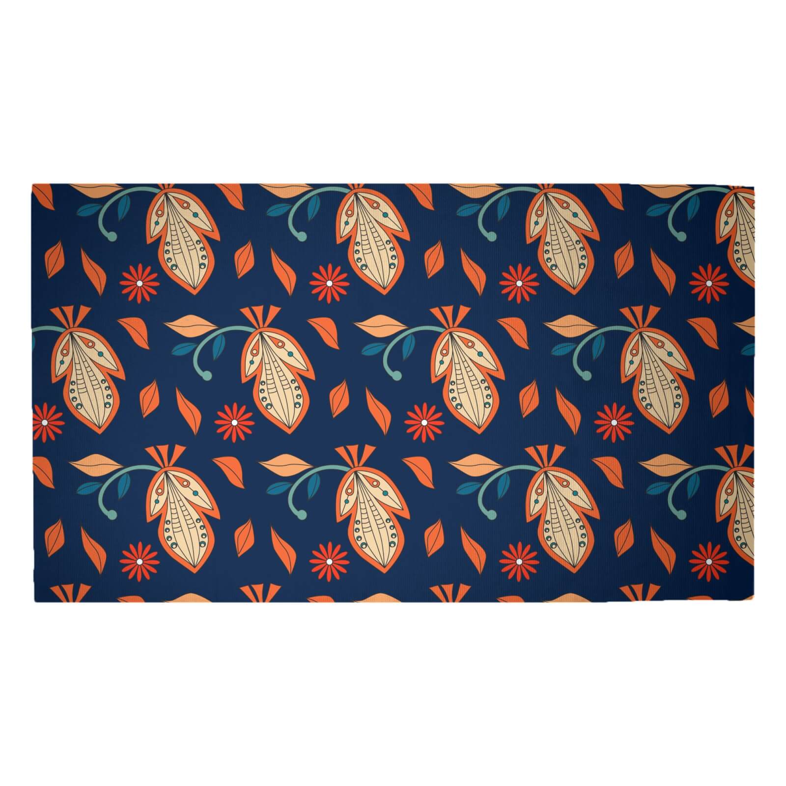 Retro Florals Woven Rug - Medium