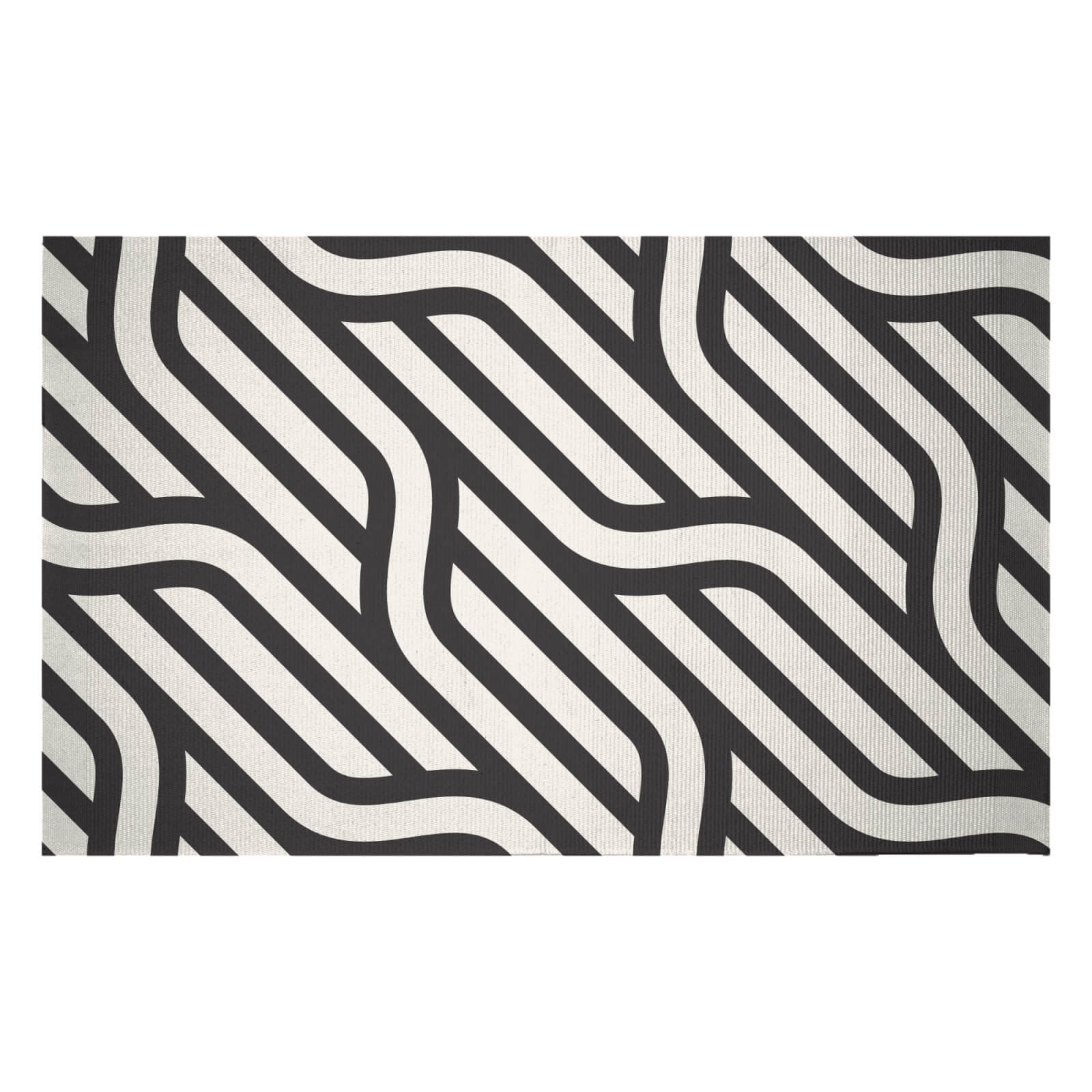 Chunky Diagonal Lines Woven Rug - Small