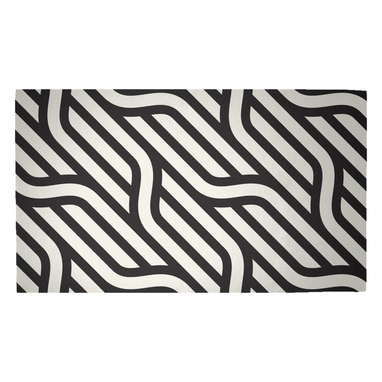 Chunky Diagonal Lines Woven Rug - Medium