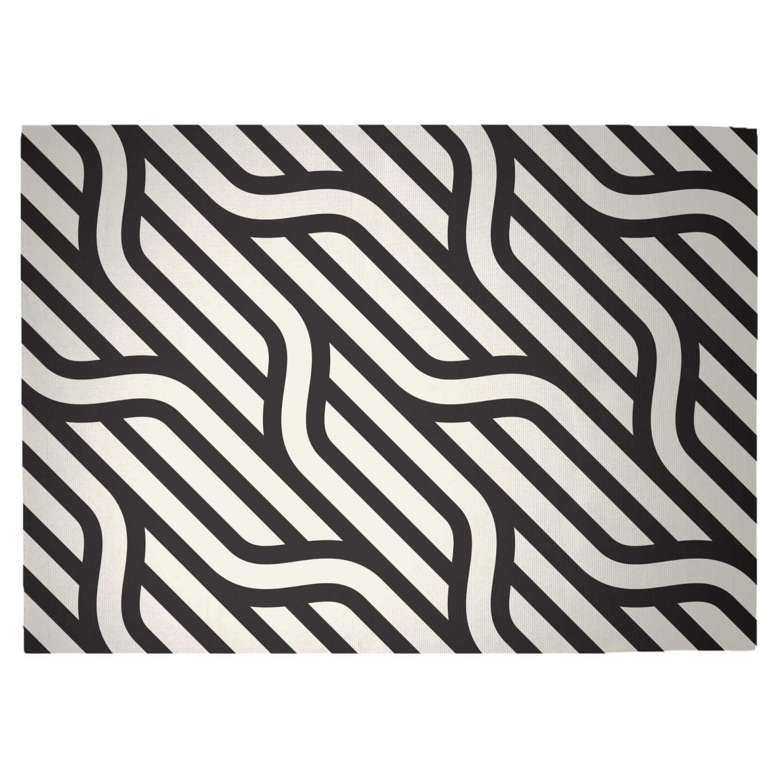 Chunky Diagonal Lines Woven Rug - Large