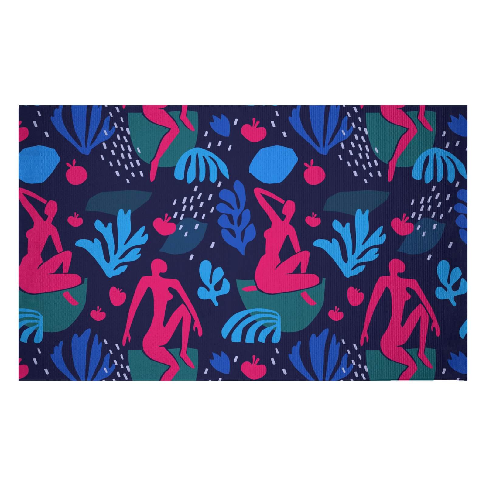 Silhouete And Leaves Woven Rug - Small