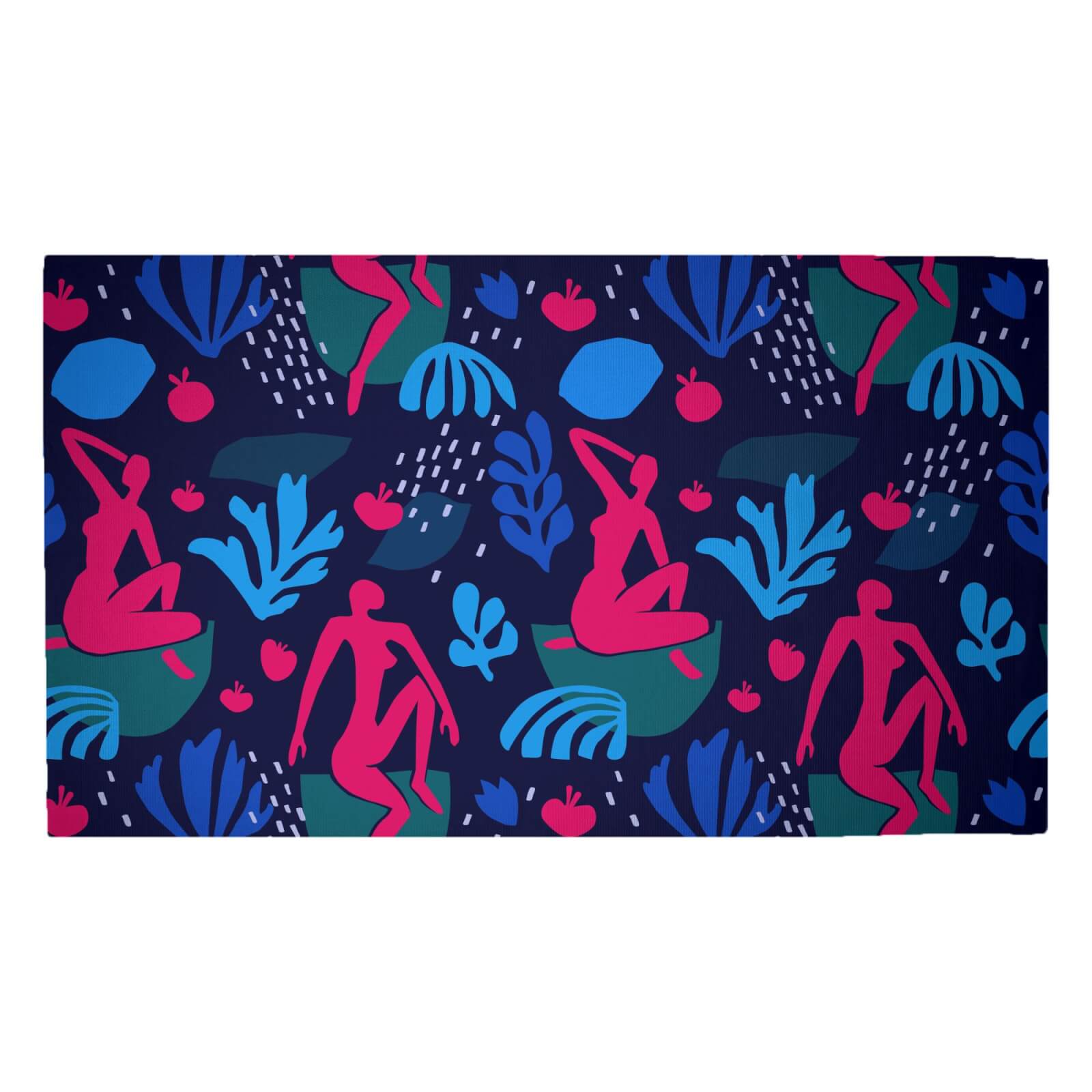 Silhouete And Leaves Woven Rug - Medium