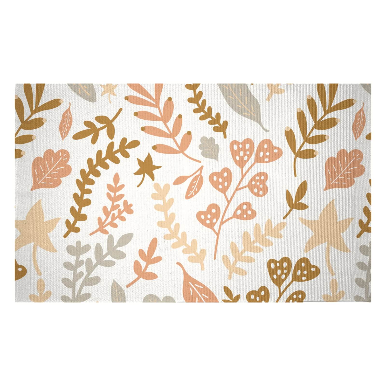 Mixed Leaves Woven Rug - Small