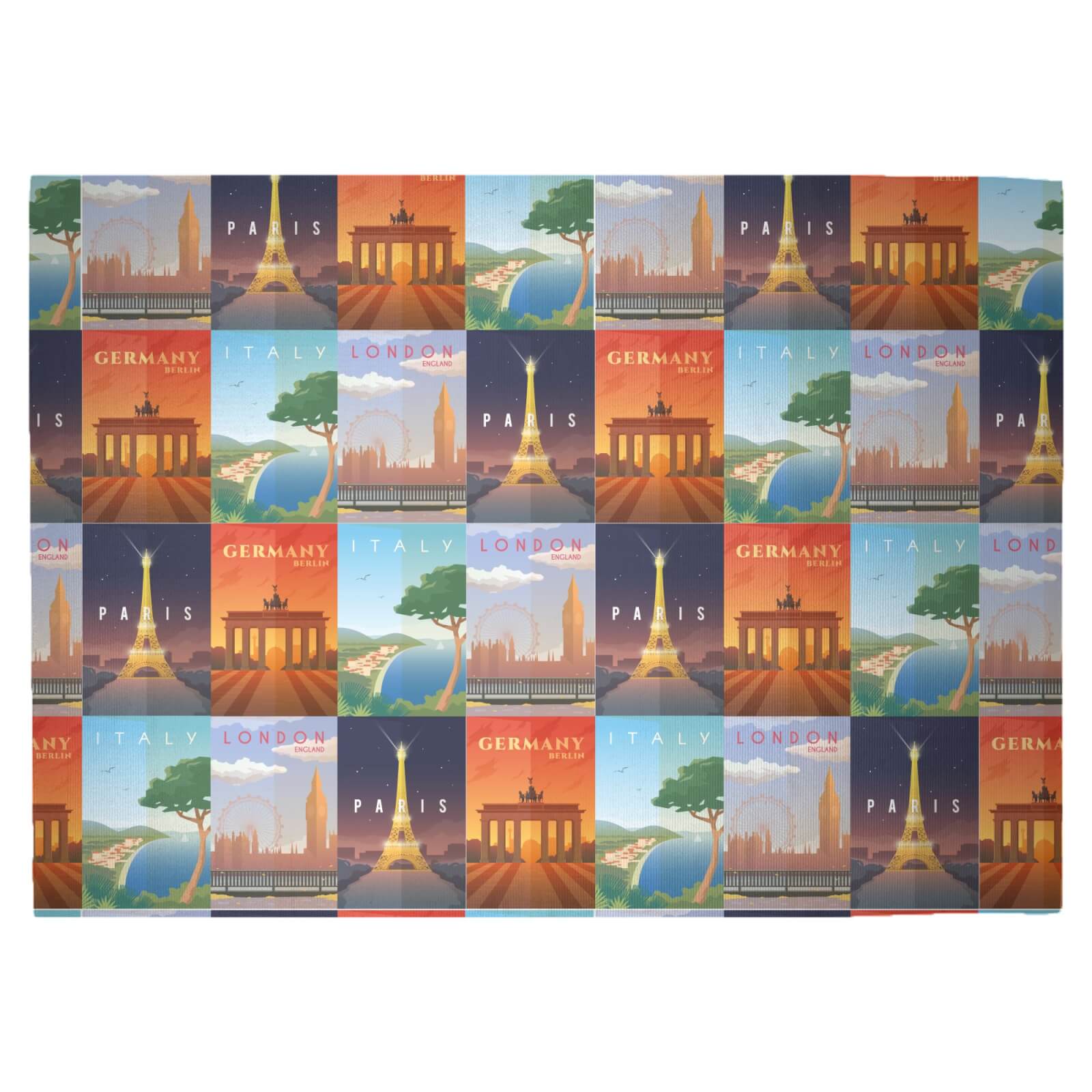 Travel Europe Woven Rug - Large