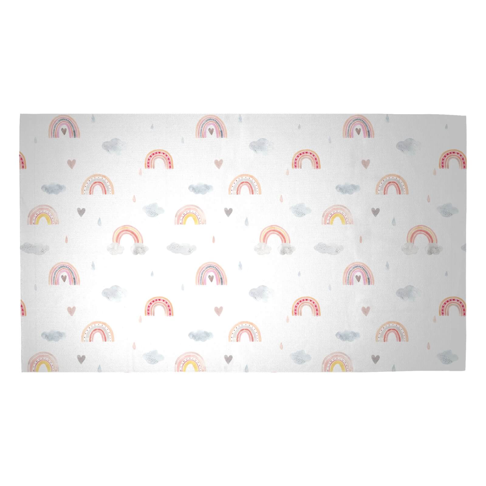 Watercolour Rainbow Pattern Woven Rug - Medium