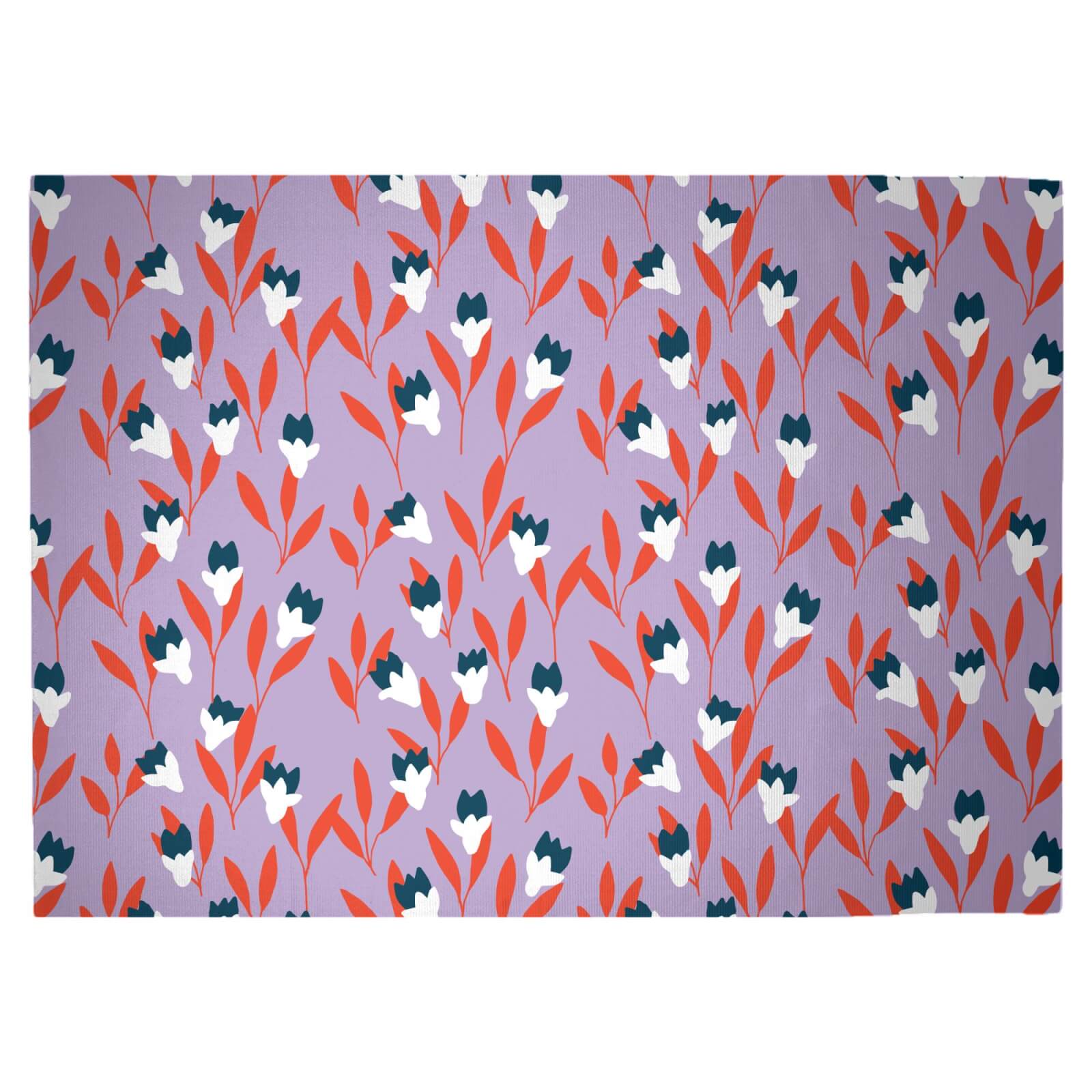 Flower Bush Woven Rug - Large