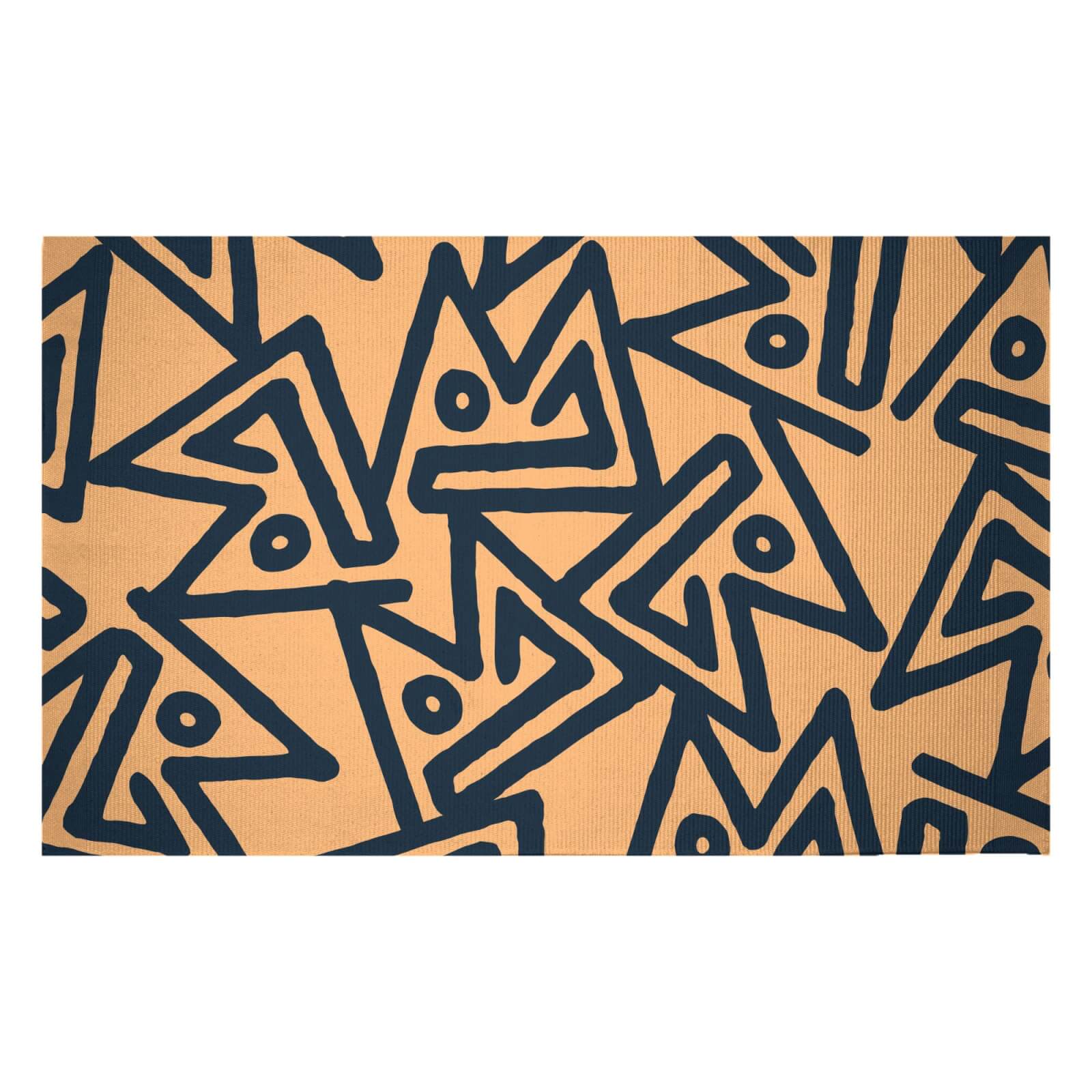 Abstract Tribal Triangular Pattern Woven Rug - Small
