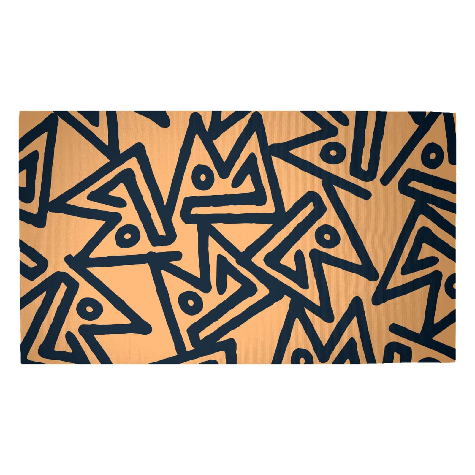 Abstract Tribal Triangular Pattern Woven Rug - Medium