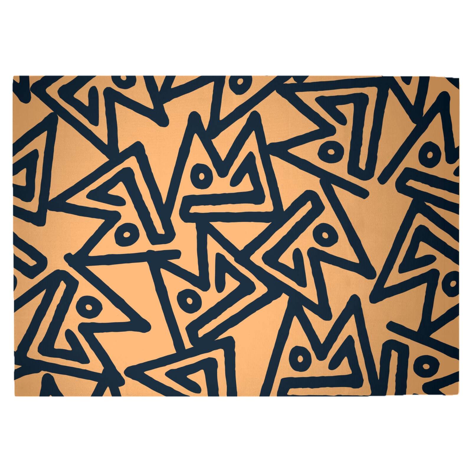 Abstract Tribal Triangular Pattern Woven Rug - Large