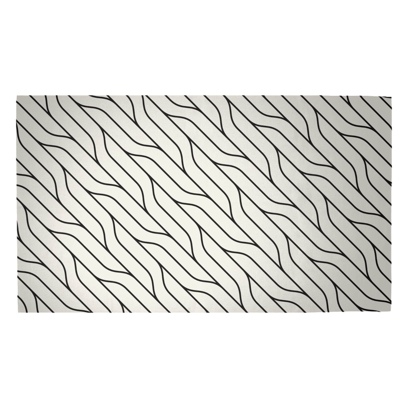 Diagonal Warped Lines Woven Rug - Medium
