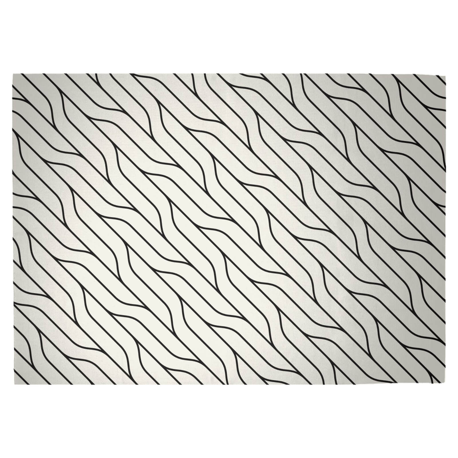 Diagonal Warped Lines Woven Rug - Large