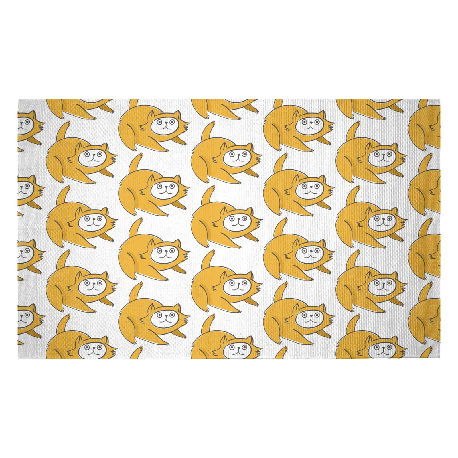 Yellow Cat Woven Rug - Small