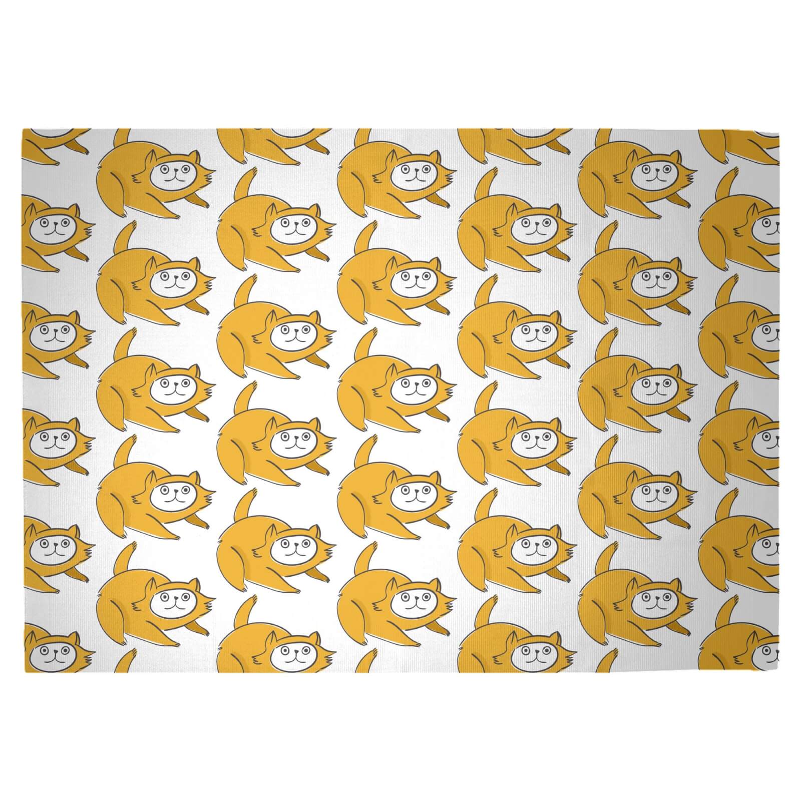 Yellow Cat Woven Rug - Large