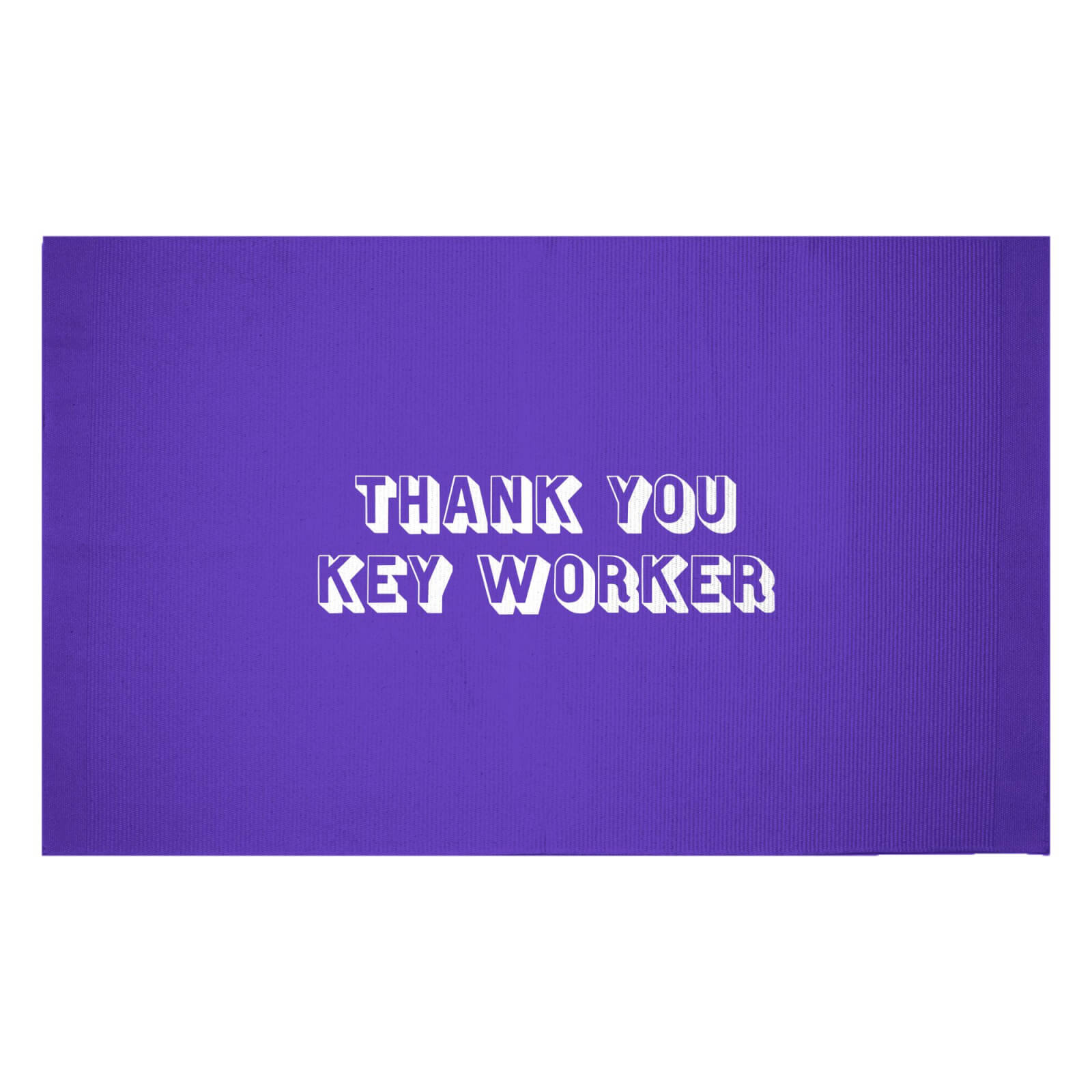 Thank You Key Worker Woven Rug - Small