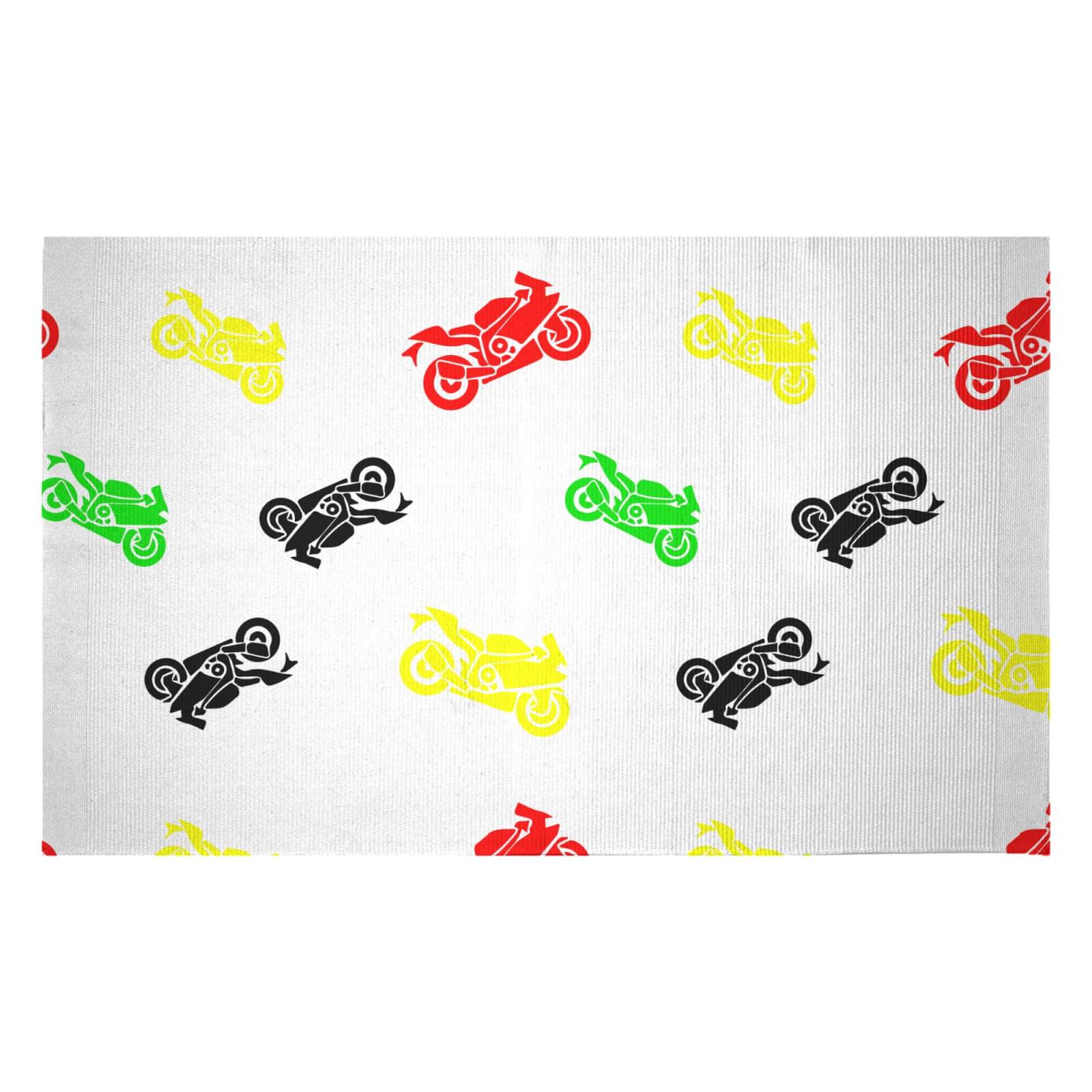 Motorbikes Woven Rug - Small