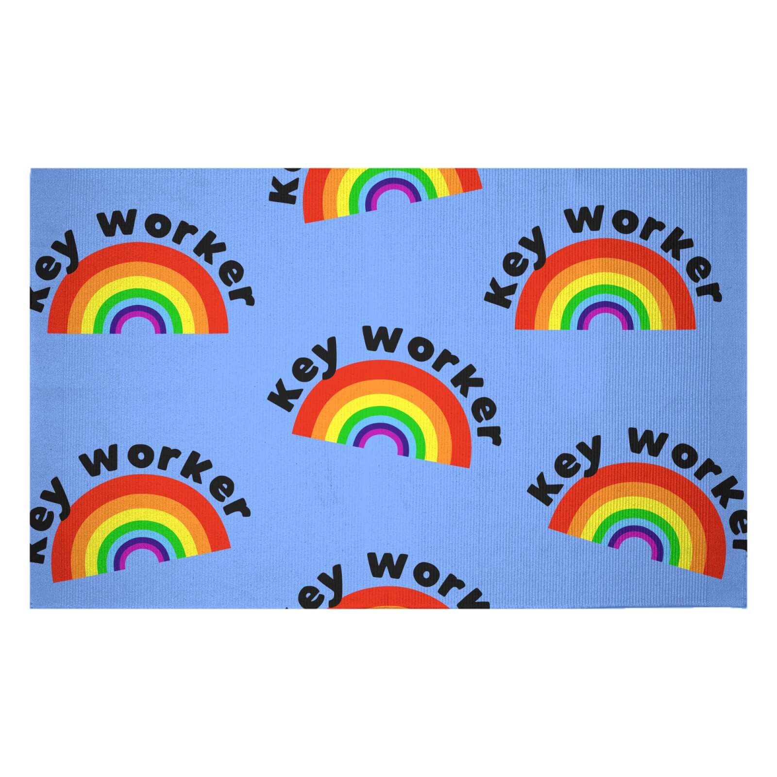 Key Worker Rainbow Woven Rug - Small
