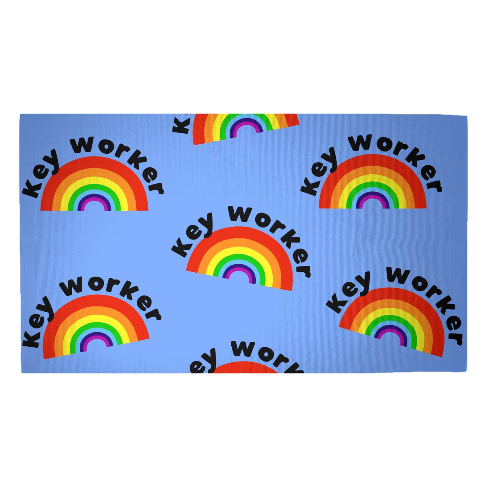 Key Worker Rainbow Woven Rug - Medium