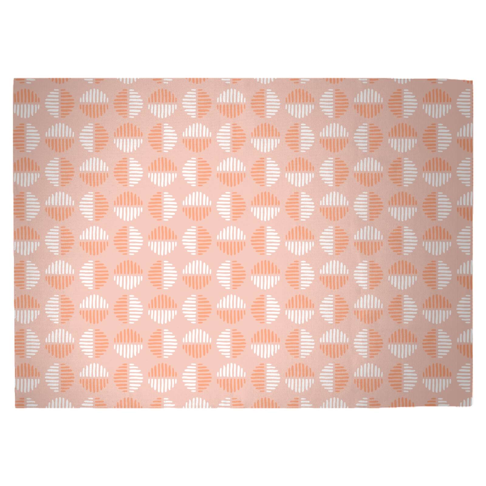 Retro Pink Circles Woven Rug - Large