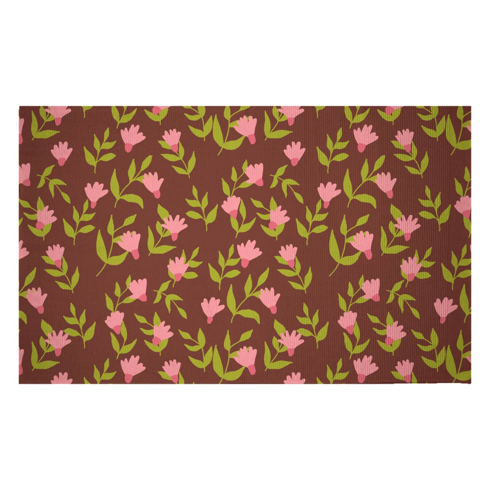Retro Dianthus Woven Rug - Small