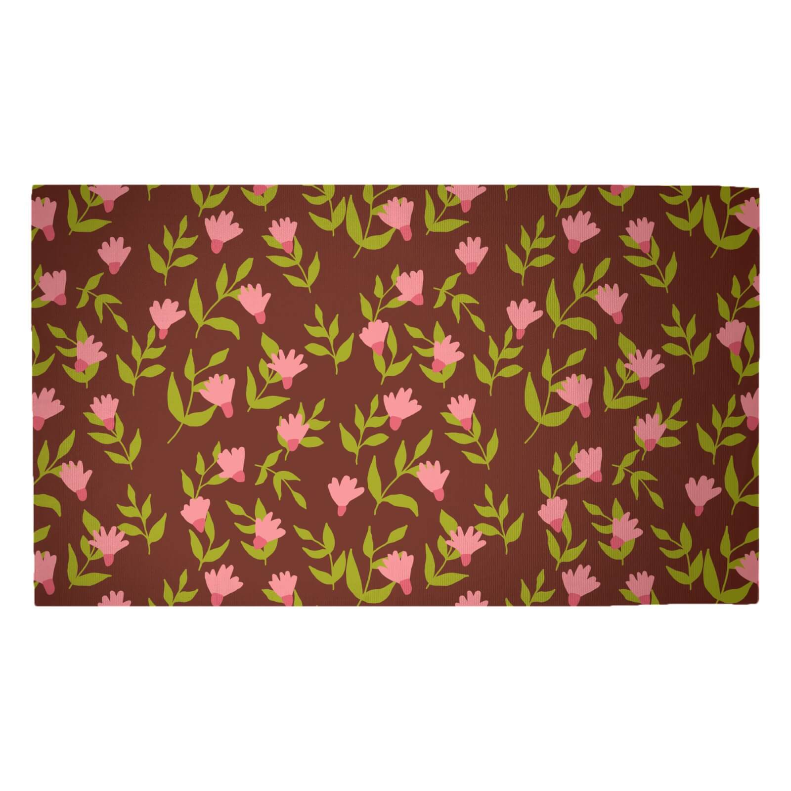 Retro Dianthus Woven Rug - Medium
