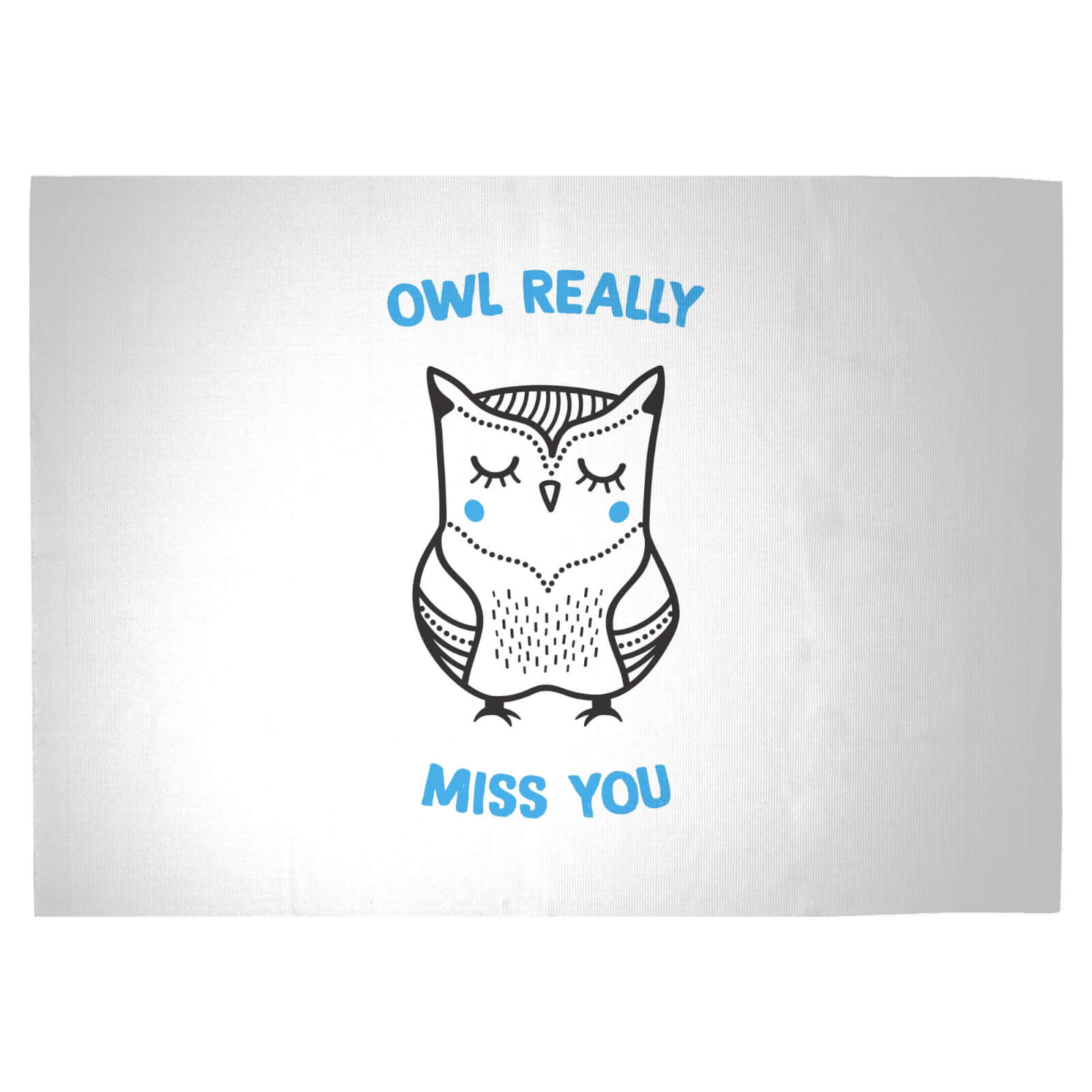 Owl Really Miss You Woven Rug - Large