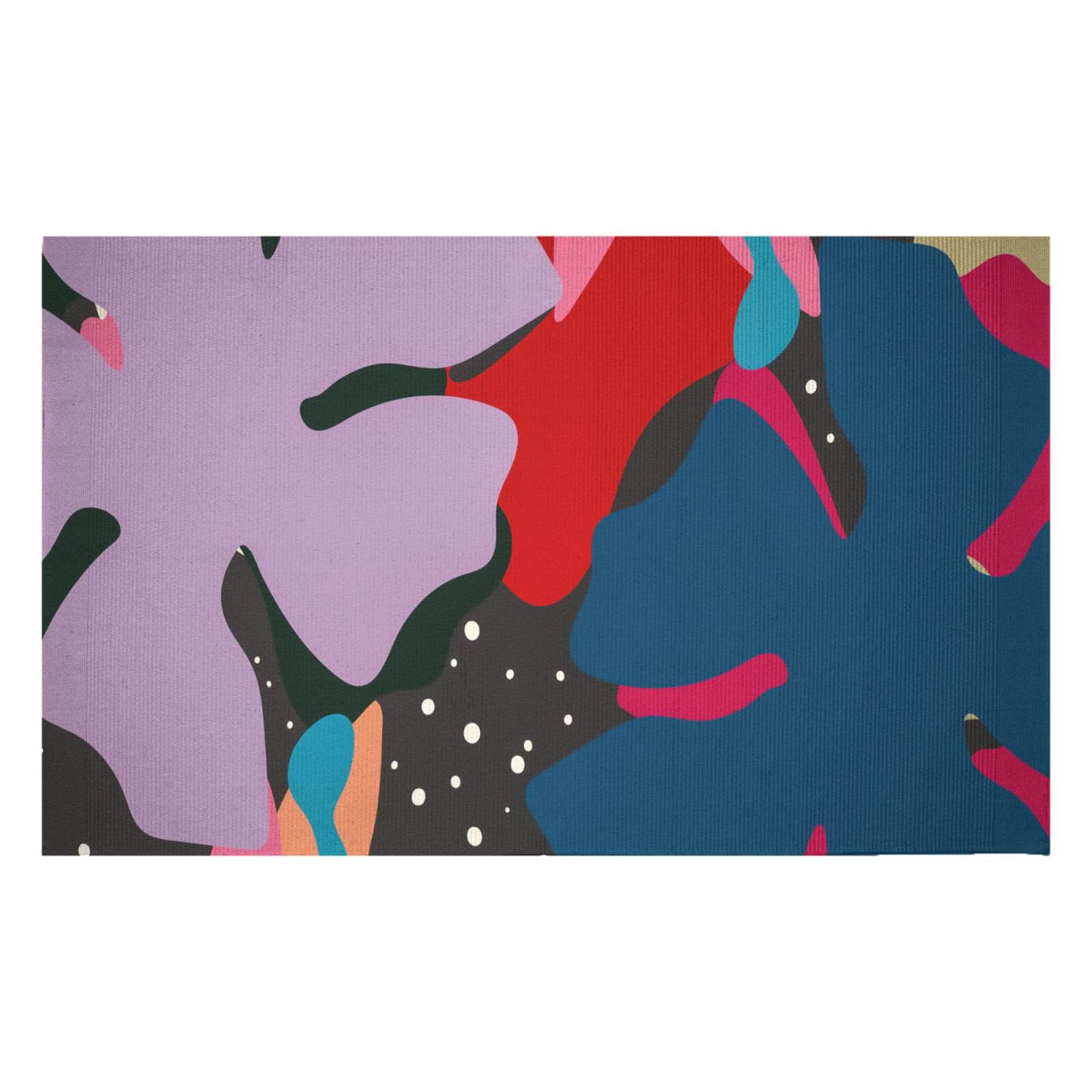 Abstract Retro Botanicals Woven Rug - Small