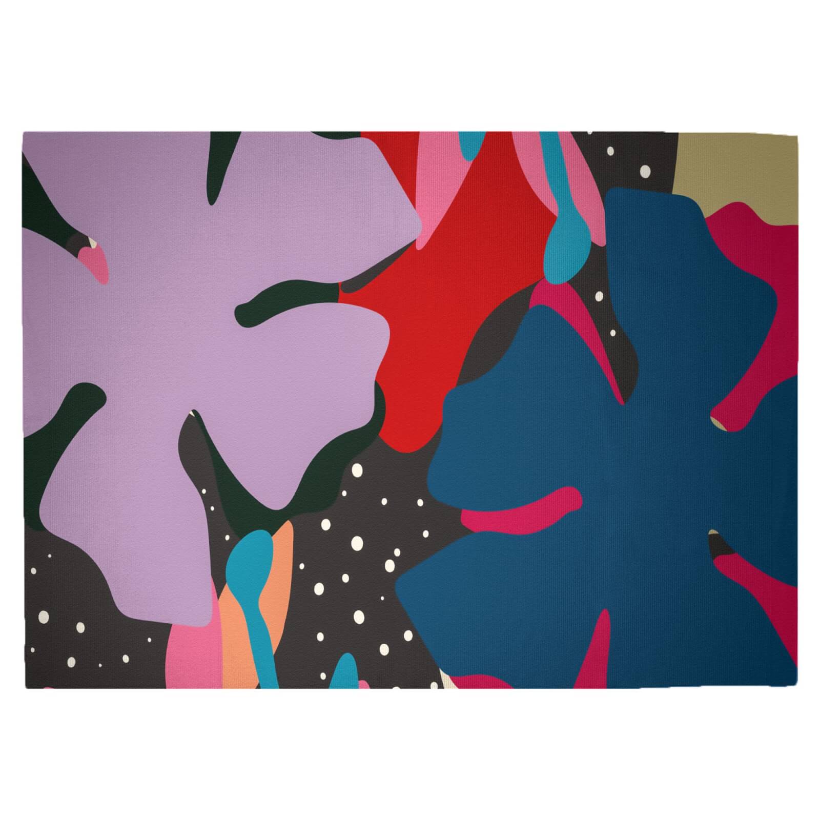 Abstract Retro Botanicals Woven Rug - Large