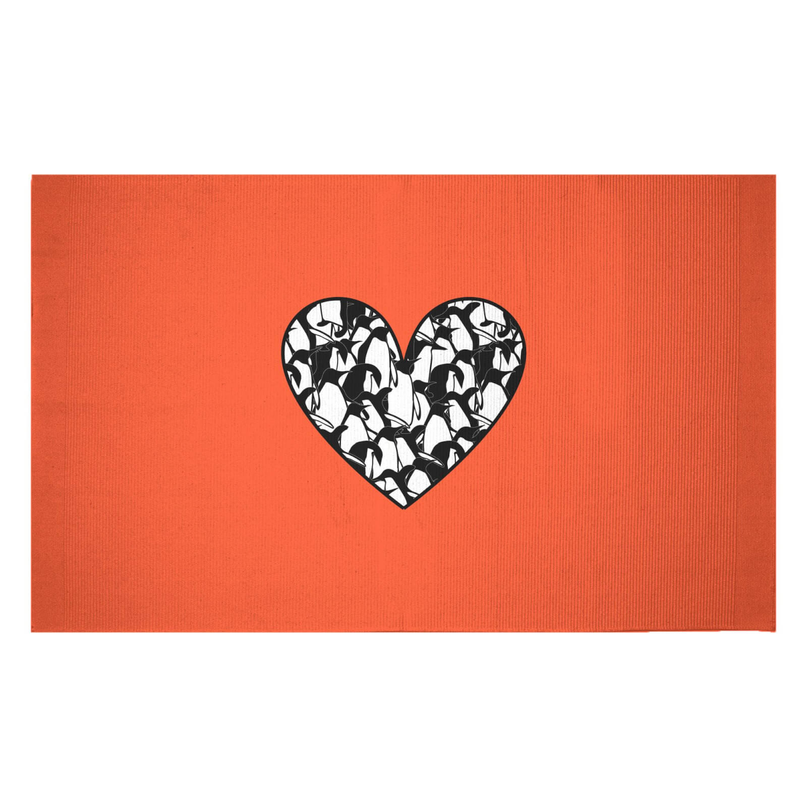 Love Busy Penguins Woven Rug - Small