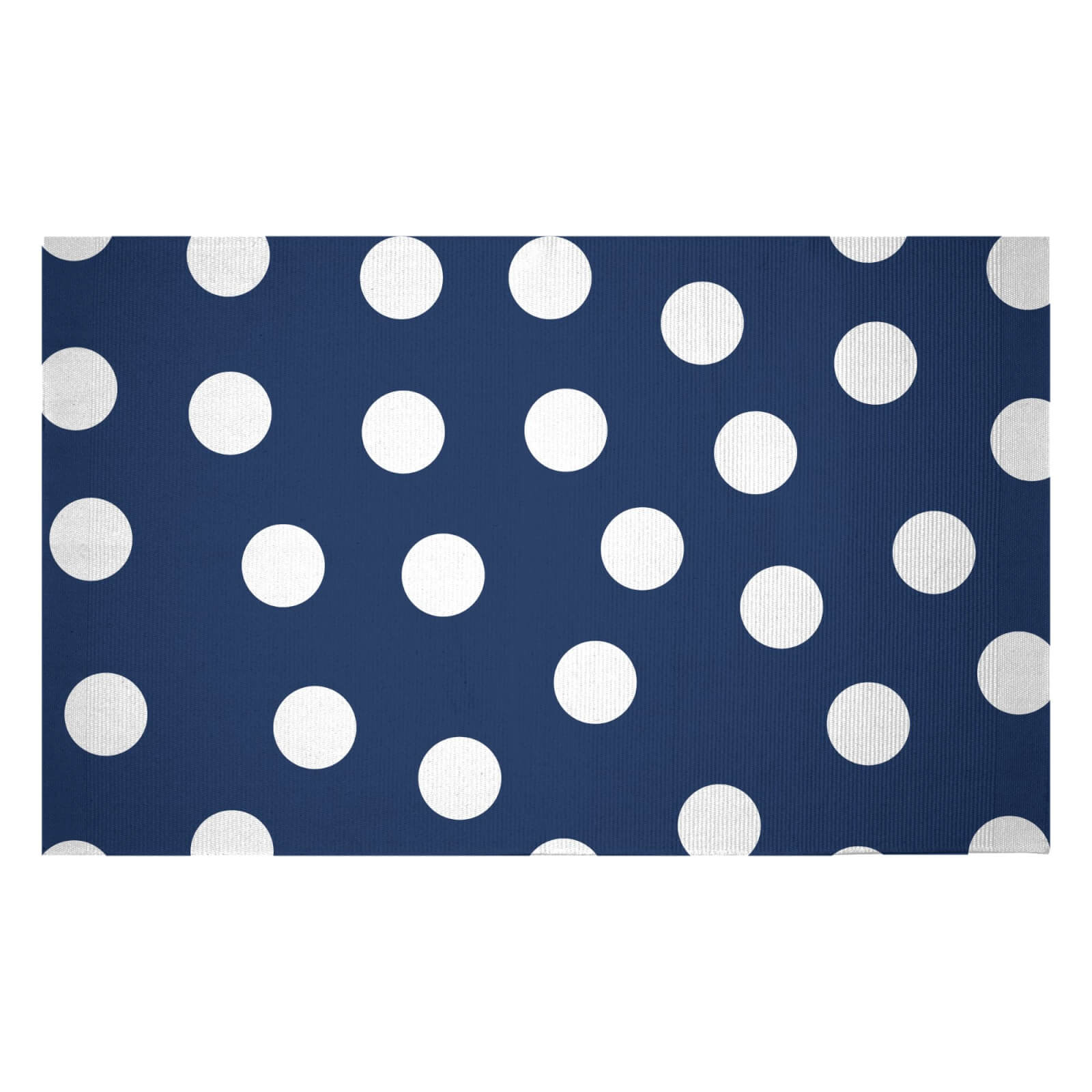 Navy Polka Dots Woven Rug - Small