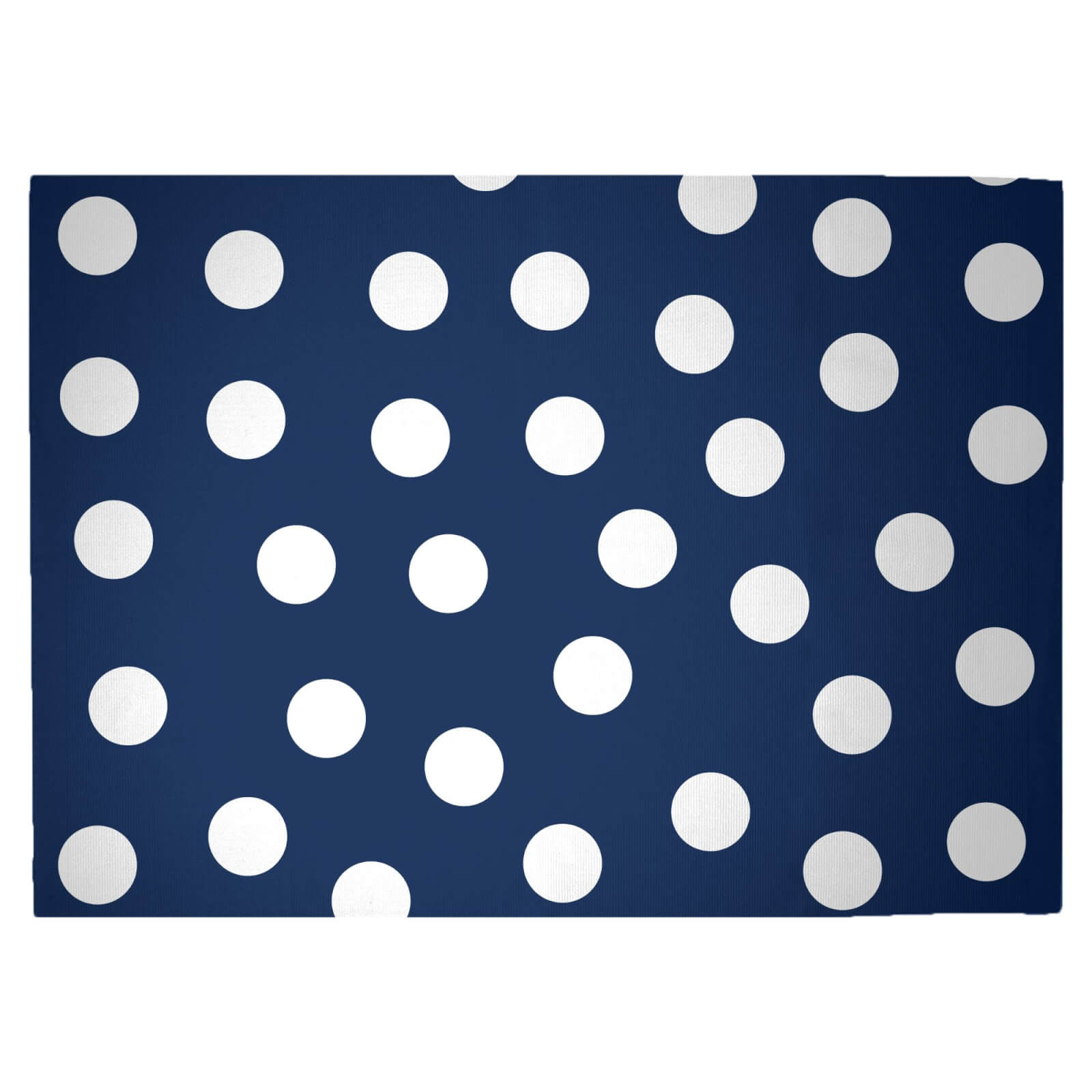 Navy Polka Dots Woven Rug - Large