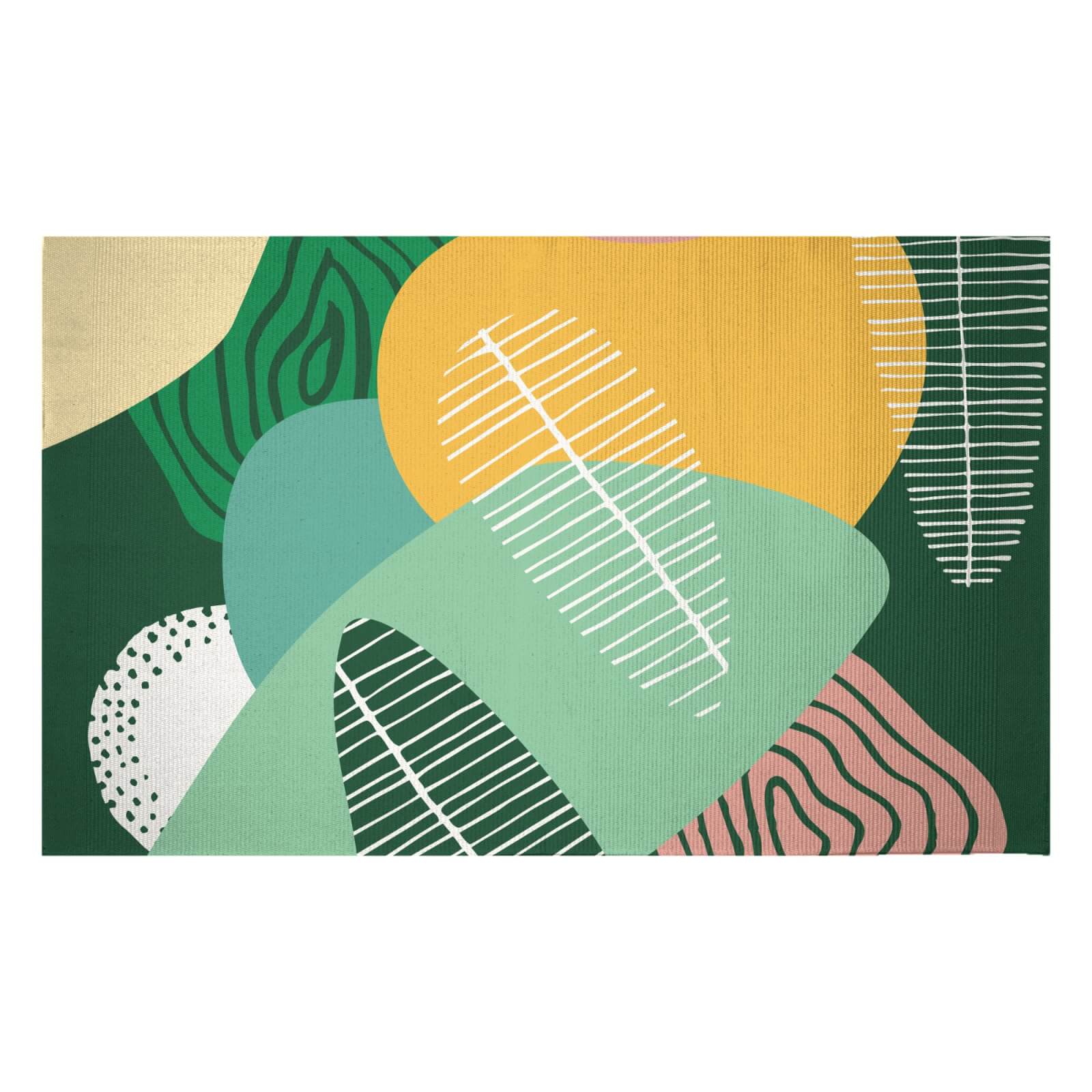 Abstract Leaves Woven Rug - Small