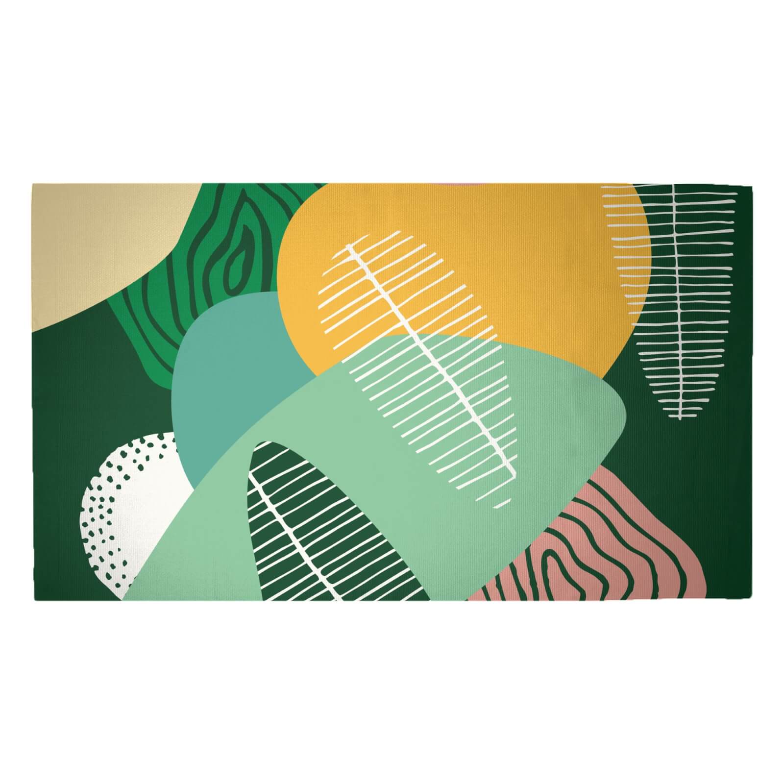 Abstract Leaves Woven Rug - Medium
